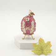 Jajko jajo faberge pojemniki szkatułka błękitne  styl motyle