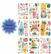 Hello Summer letnie Gnomy Naklejki okienne - 9 arkuszy