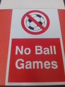 Tabliczka No Ball Games 
