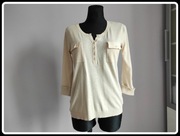 Mango Basic lekki kremowy sweterek na letnie wieczory 38 M