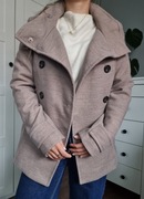 Beżowa budrysówka bosmanka krótki płaszczyk damski cappuccino H&M