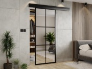 Drzwi przesuwne z lustrem naścienne lustro szklane loftowe przesuwane