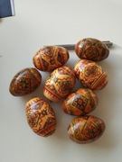 Zestaw 8 drewnianych jajek wielkanocnych 