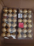 72 sztuki Bombki prążkowe złote lub rude/ miedziane 