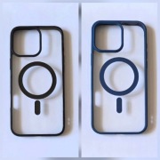 Etui/case niebieskie i czarne z magsafe na iPhone'a 16 pro max