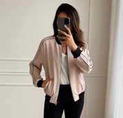 Zara kurtka bluza bomberka pudrowy róż