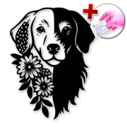 NAKLEJKA NA SAMOCHÓD AUTO LAPTOP - PIES KWIATY - RÓŻNE KOLORY