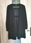 Czarny dłuższy sweter narzutka kardigan rozmiar S