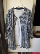 Mokito - Kardigan narzutka Czarno-biały zygzak rozmiar XL - oversize