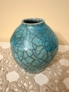 Wazon turkus wypał raku unikat 