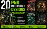 20 GRAFIK MOTOCROSS PNG | OFFROAD | ADVENTURE | 300DPI | KOSZULKI | DTF