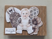 Kartkaokolicznościowa na roczek dla chłopca rękodzieło 