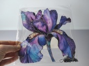 Nowy witraż witrażyk dekoracja okienna irys kwiat