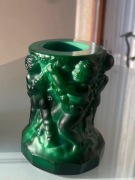 Wazon szkło malachitowe Bohemia 1934-39