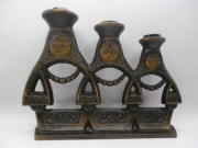 STARY ŚWIECZNIK MATRIOSZKI LATA 60/70 MIEDZ 3 PALNIKI