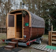 Mobilna Sauna + Laznia z Cedru pod kat. B, piec Ferynger Optima