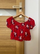 Czerwona Krótka Bluzka H&M Hiszpanka M