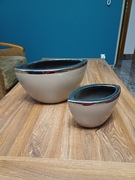 Wazony Glamour 2 szt komplet w pięknym beżu ze srebrem