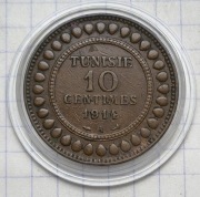 #3079 Tunezja 10 centymów 1914 A  