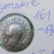 moneta srebrna denar Cesarstwa Rzymskiego 161