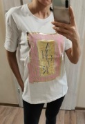 Bluzka t-shirt biała100 %bawełna M
