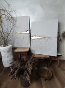 obraz strukturalny, dwuczęściowy modern art 