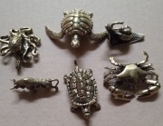 Figurki mosiężne 6szt.