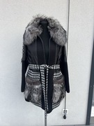 Płaszcz wełna 100% futro z lisa za ułamek ceny