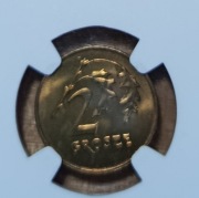 III RP 2 grosze 1990 NGC MS 65 