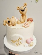 Misie dekoracja na tort z masy cukrowej chrzest 