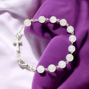 Bransoletka OPAL Z Krzyżem z zapięciem Metalowy łańcuszek 