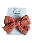 Kokarda muślinowa w złote kropeczki 