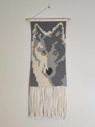 Makatka wilk Makrama Obraz ze sznurka