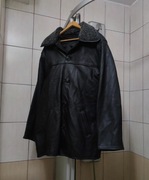 kurtka jacket XL płaszcz coat skóra leather skórzana leather look czarna bl