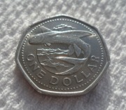 Barbados Królowa Elżbieta II Karaiby BBD 1 dolar 1988 KM#14.2 Ryba latająca