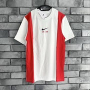 Koszulka t-shirt Nike central logo tee air swoosh biała czerwona white red