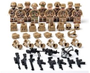 10 Figurek żołnierzy współczesnych z bronią+akcesoria kompatybilne z Lego