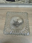 Plafon / lampa sufitowa vintage – szkło tłoczone, PRL / retro