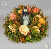 Wianek , całoroczny  stroik na grób, Dekoracja na cmentarz