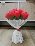 Bukiet z papierowych kwiatów z Raffaello – 15 szt.