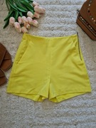 Spodenki krótkie shorty materiałowe z wysokim stanem elastyczne casualowe