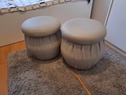 Komplet dwóch puf w kolorze szarym