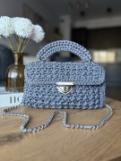 Torebka szydełkowa w szarym kolorze. Handmade