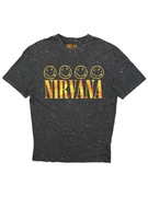 Szaro pomarańczowa Koszulka Nirvana Retro Vintage Merch boxy opium 90s