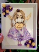 Aniołek w ramce makrama