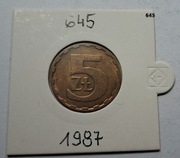 5 zł z 1987 roku  piękna moneta nr. 645