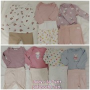 Zestaw r. 68 7 szt body+ 7 szt. Półśpiochy