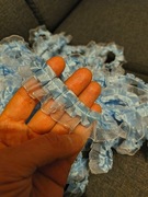 Błękitna niebieska taśma wstążka z falbanką decoupage rękodzieło handmade