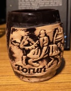 Kufel  jeździec na koniu  Toruń stary kufel  10 cm