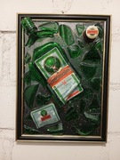 Obraz Broken Bottle Jägermeister  ozdoba prezent walentynki  żywica whisky 